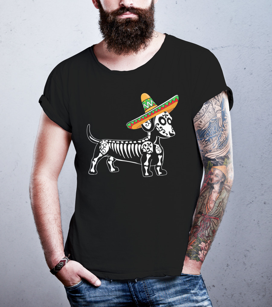 Dachshund Cinco De Mayo Skeleton Dog Sombrero Mom Pet Do T-Shirt