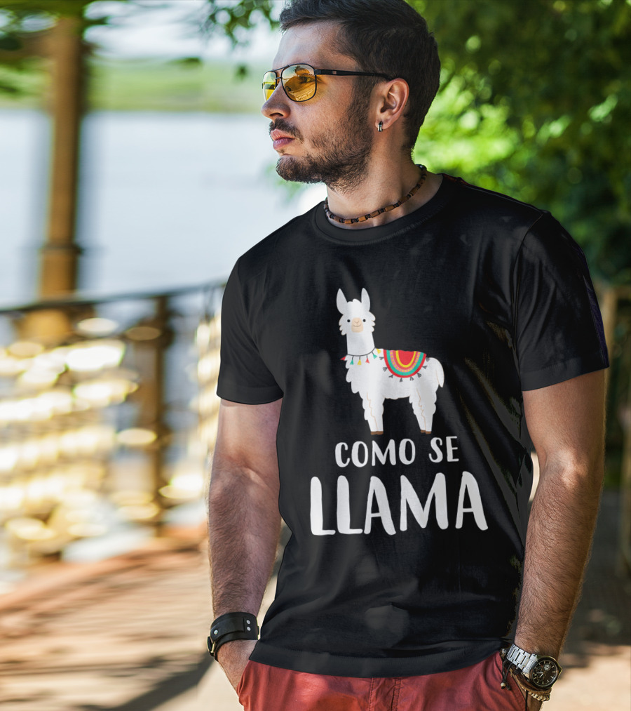 Cinco De Mayo Como Se Llama Llama With Colorful Blanket T-Shirt