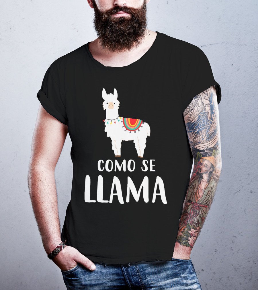Cinco De Mayo Como Se Llama Llama With Colorful Blanket T-Shirt