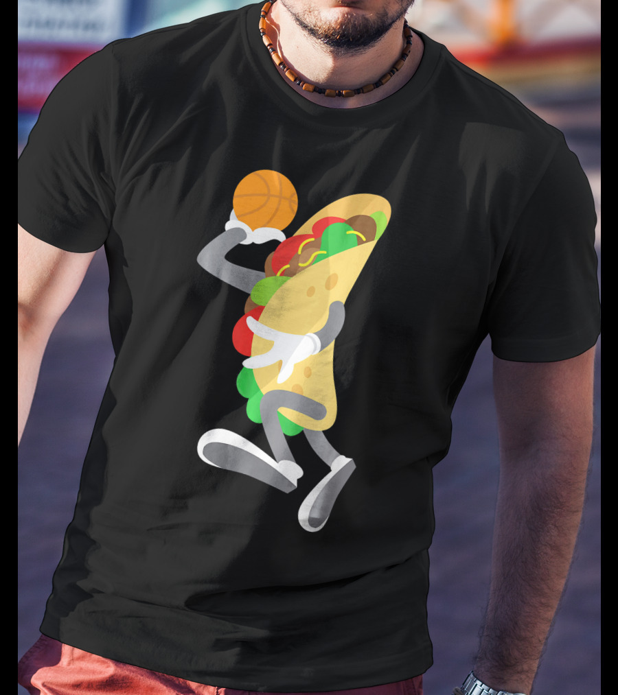 Cinco De Mayo Taco Dunking Basketball Fun T-Shirt