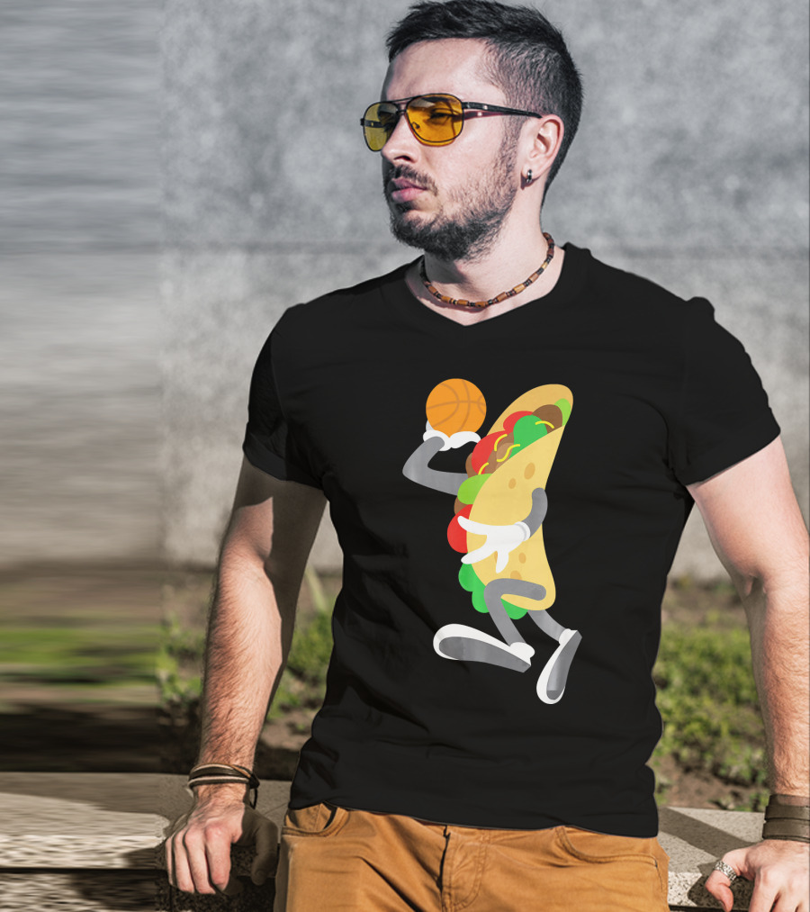 Cinco De Mayo Taco Dunking Basketball Fun T-Shirt
