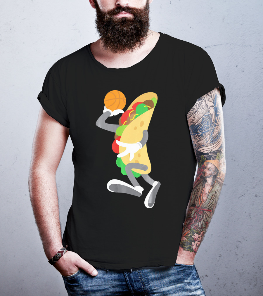 Cinco De Mayo Taco Dunking Basketball Fun T-Shirt