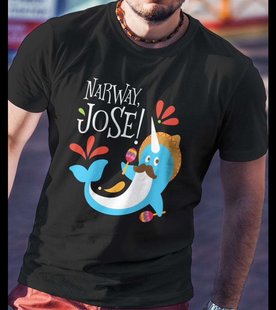 Narway Jose Narwhale Sombrero Maracas Fiesta Fun T-Shirt