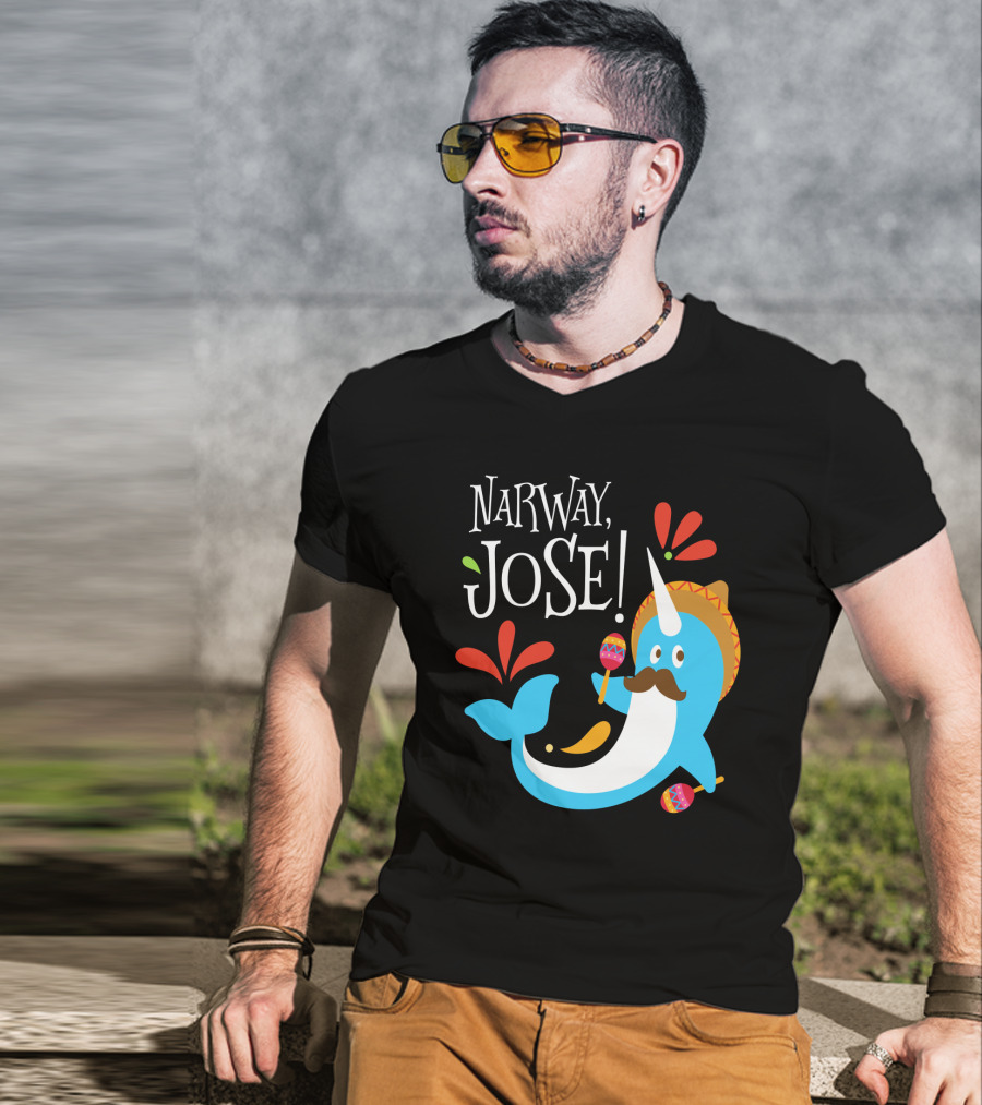 Narway Jose Narwhale Sombrero Maracas Fiesta Fun T-Shirt