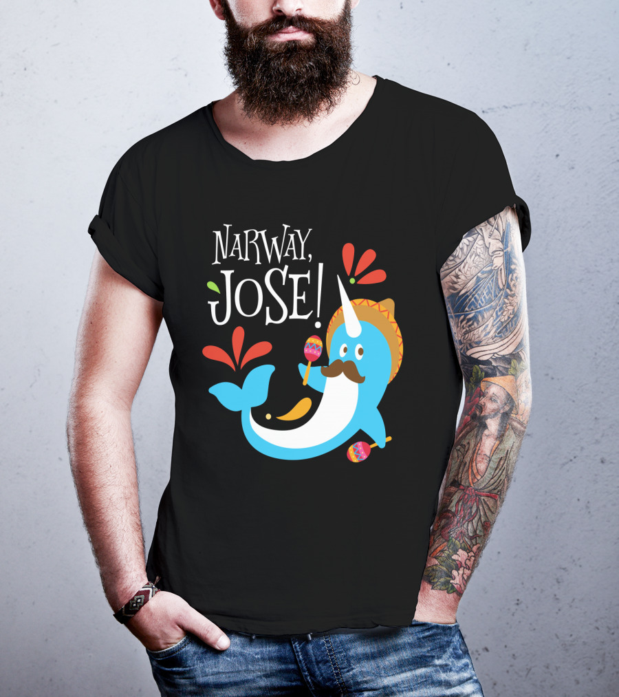 Narway Jose Narwhale Sombrero Maracas Fiesta Fun T-Shirt