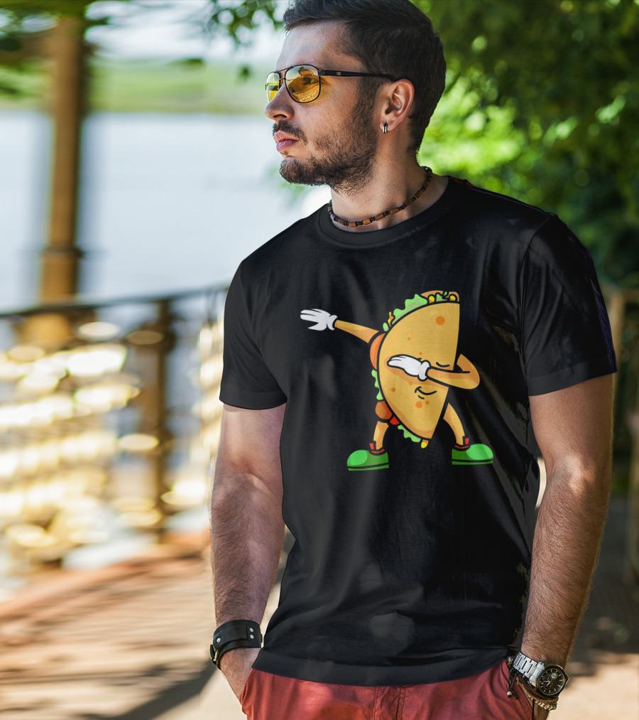 Funny Dabbing Taco Mexican Cinco De Mayo Fiesta T-Shirt