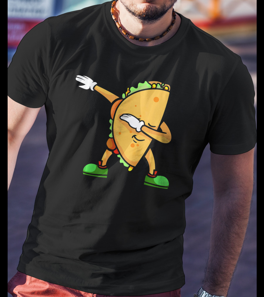 Funny Dabbing Taco Mexican Cinco De Mayo Fiesta T-Shirt