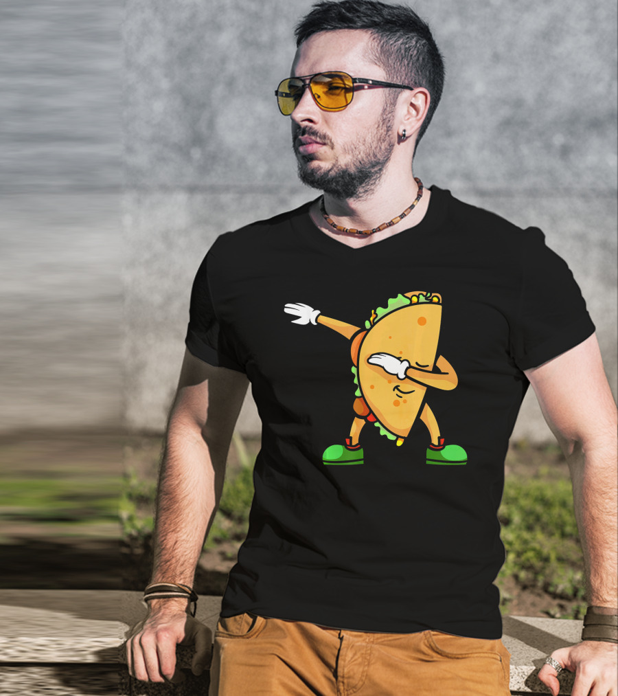 Funny Dabbing Taco Mexican Cinco De Mayo Fiesta T-Shirt