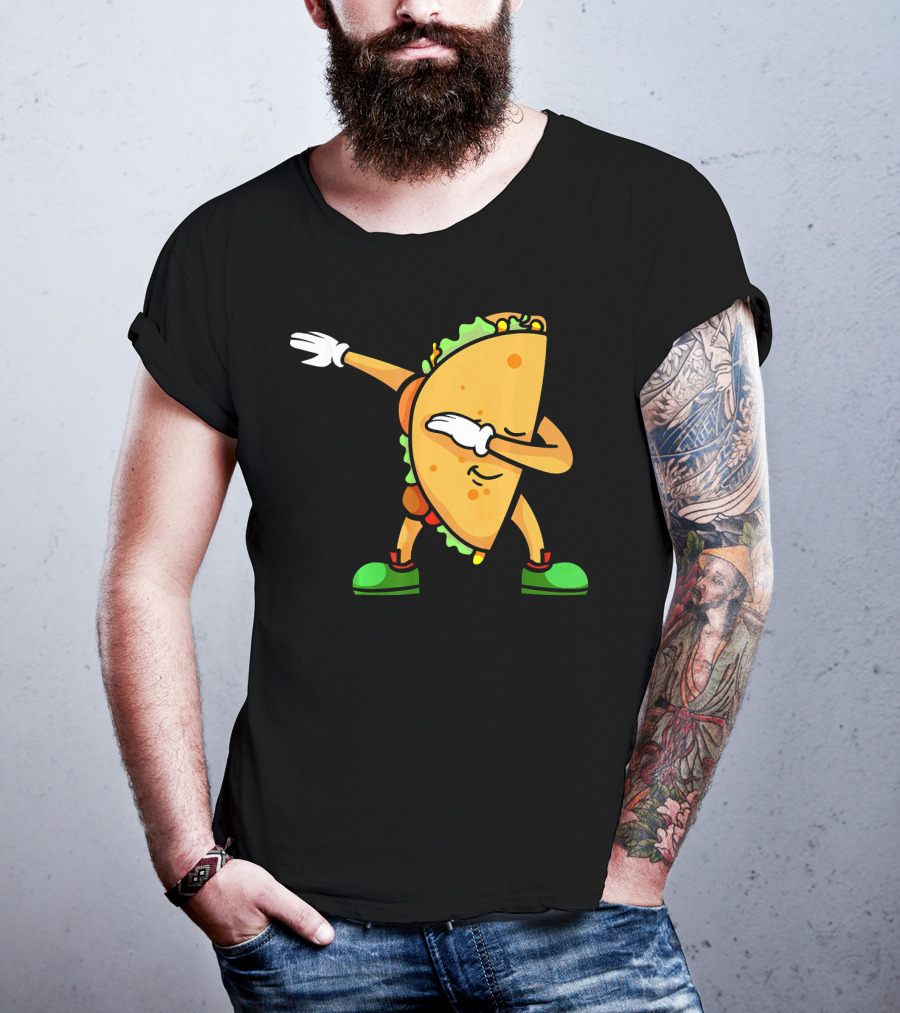 Funny Dabbing Taco Mexican Cinco De Mayo Fiesta T-Shirt