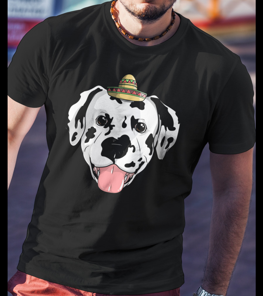 Dalmatian Dog Sombrero Fiesta Cinco De Mayo Fun T-Shirt