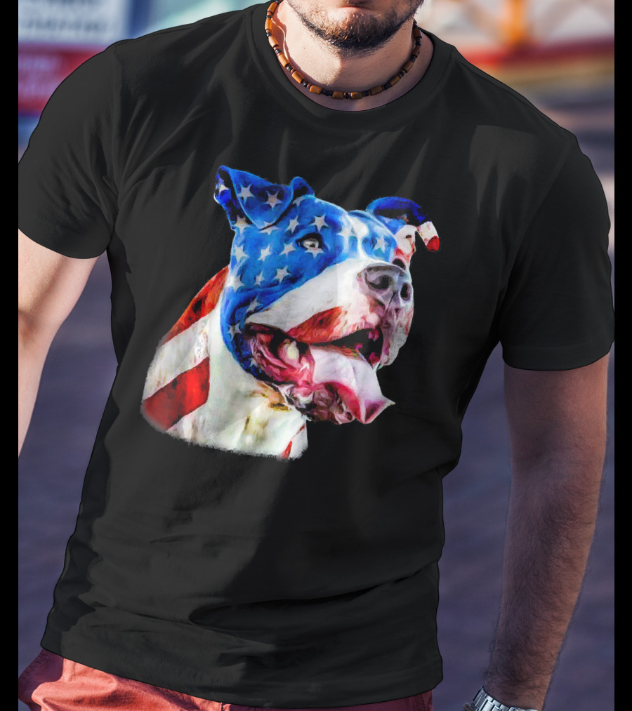 American Pit Bull Terrier USA Flag T-Shirt