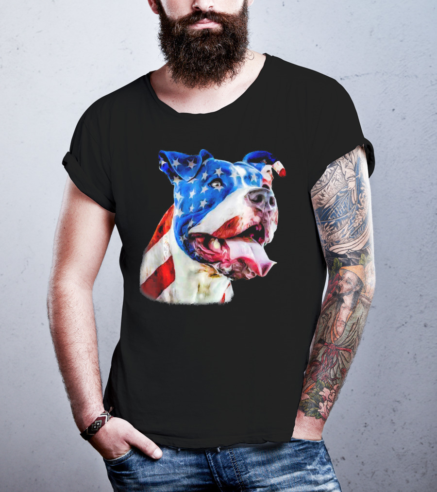 American Pit Bull Terrier USA Flag T-Shirt