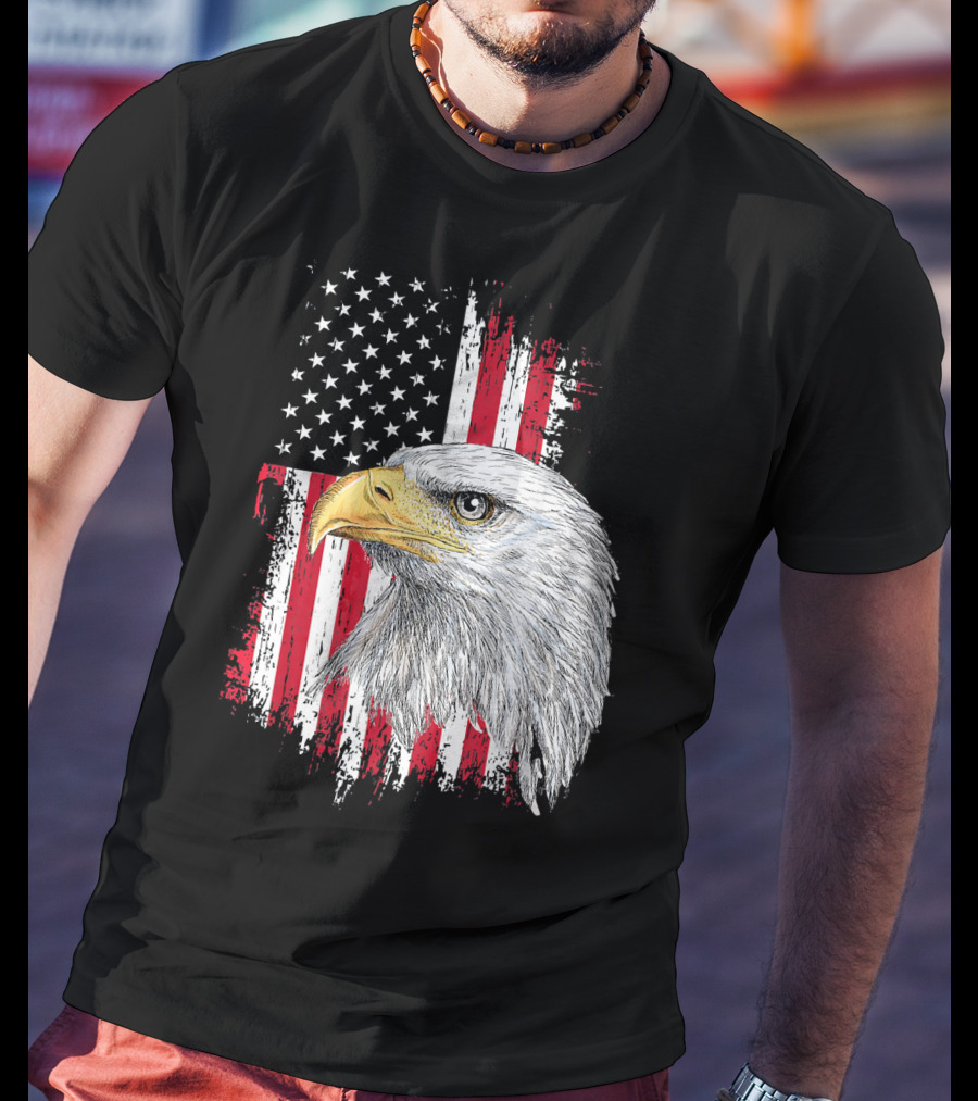 USA Bald Eagle American Flag Independence Day Fourth Of July T-Shirt