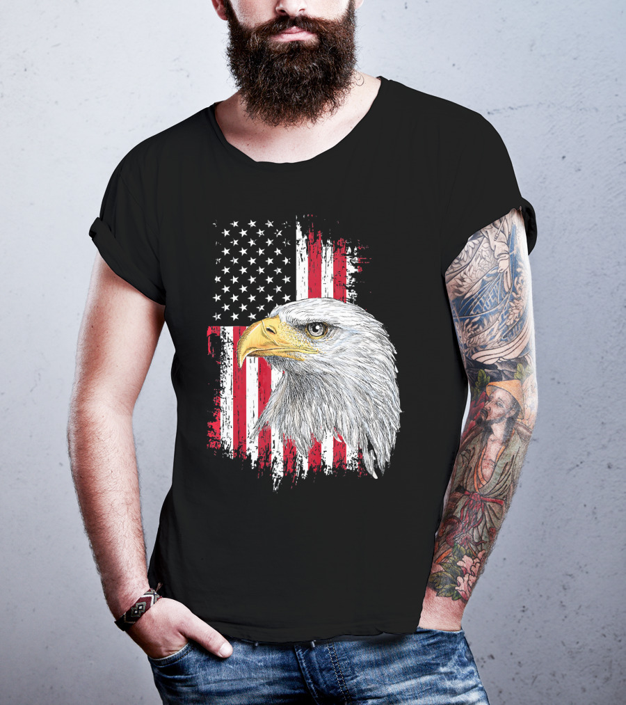 USA Bald Eagle American Flag Independence Day Fourth Of July T-Shirt