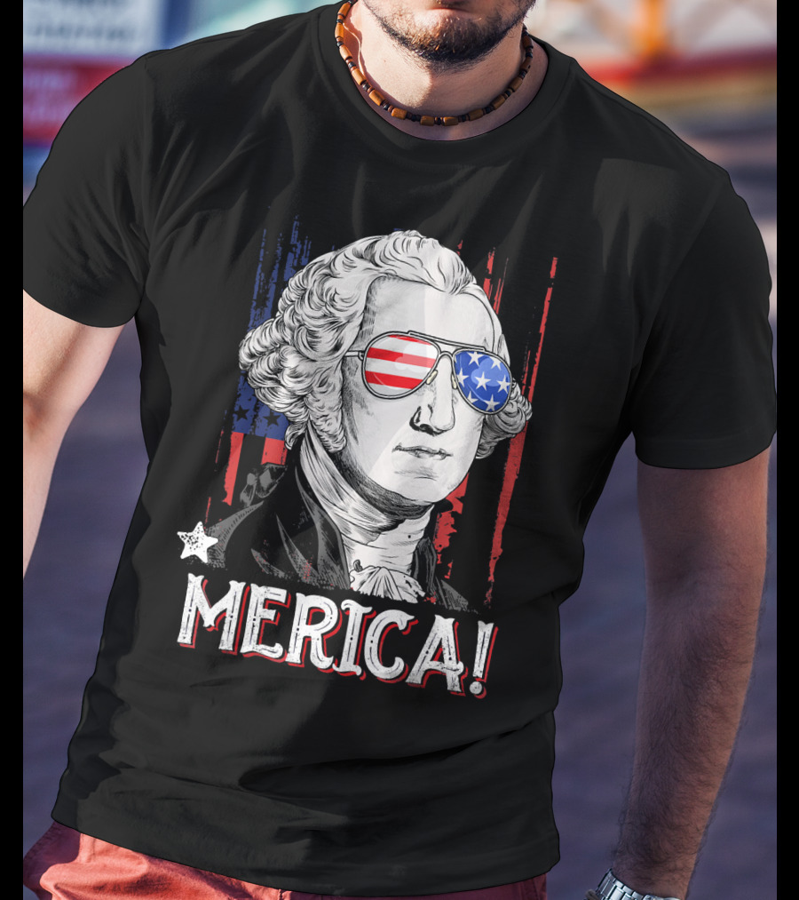 Star-Spangled George Washington Cool Shades Merica T-Shirt