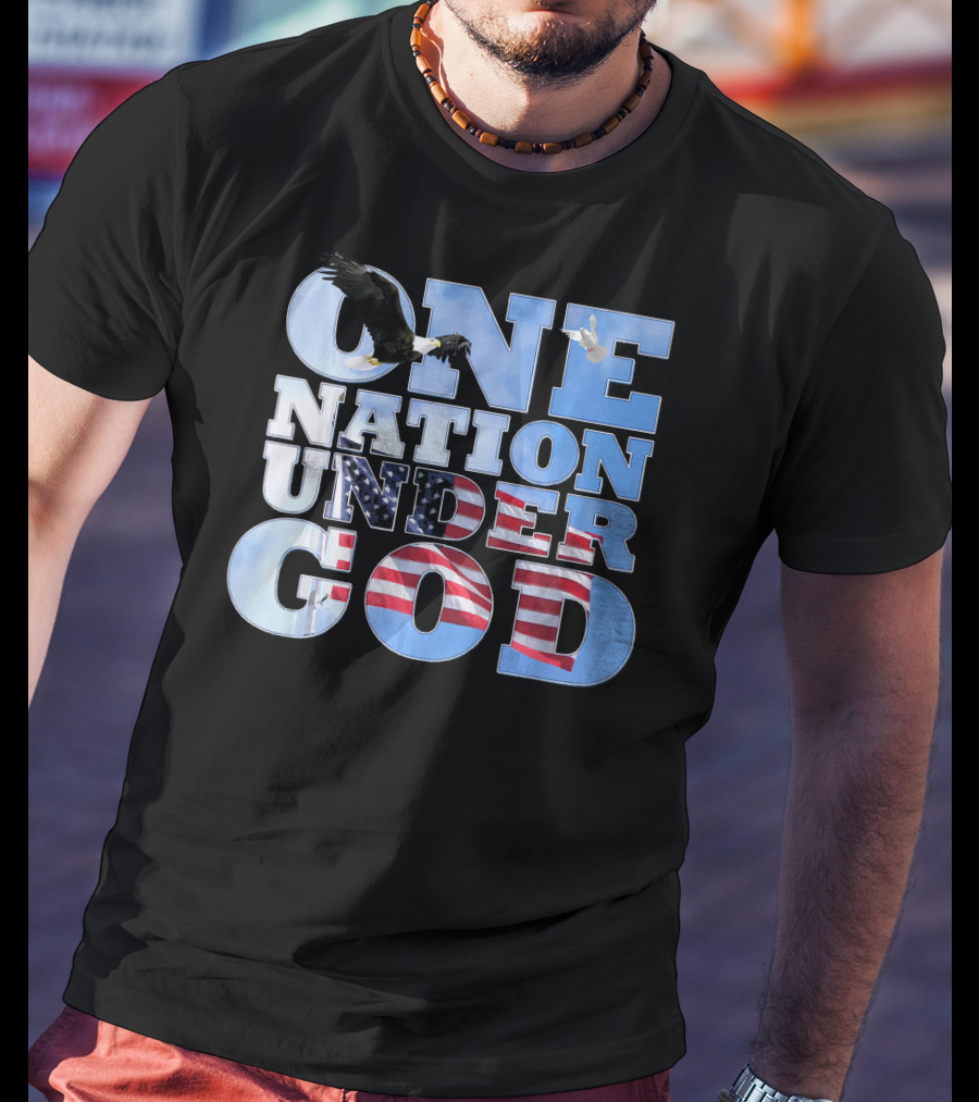 One Nation Under God USA Flag Bald Eagle T-Shirt