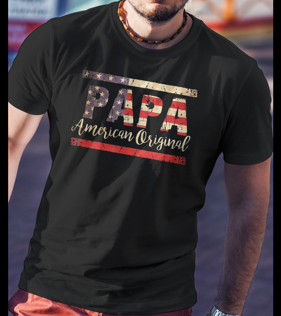 Papa American Original Vintage Flag Mens T-Shirt