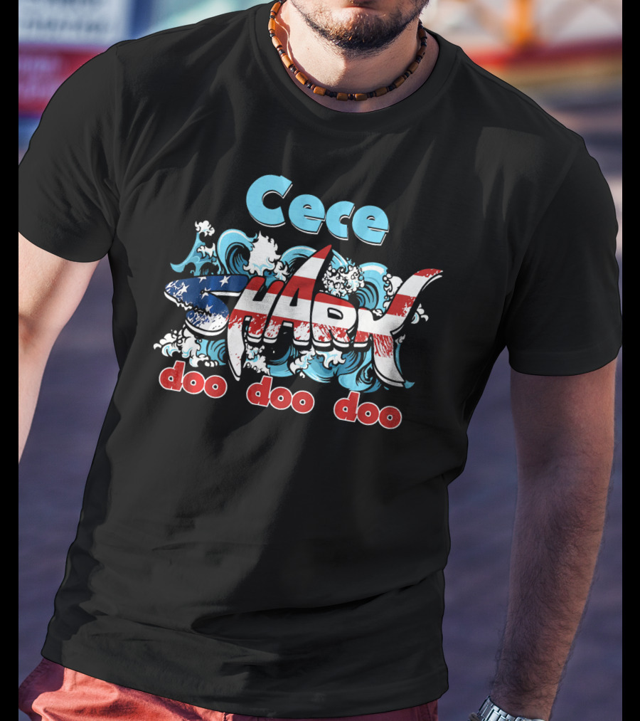 Cece Shark American Flag Doo Doo Doo T-Shirt
