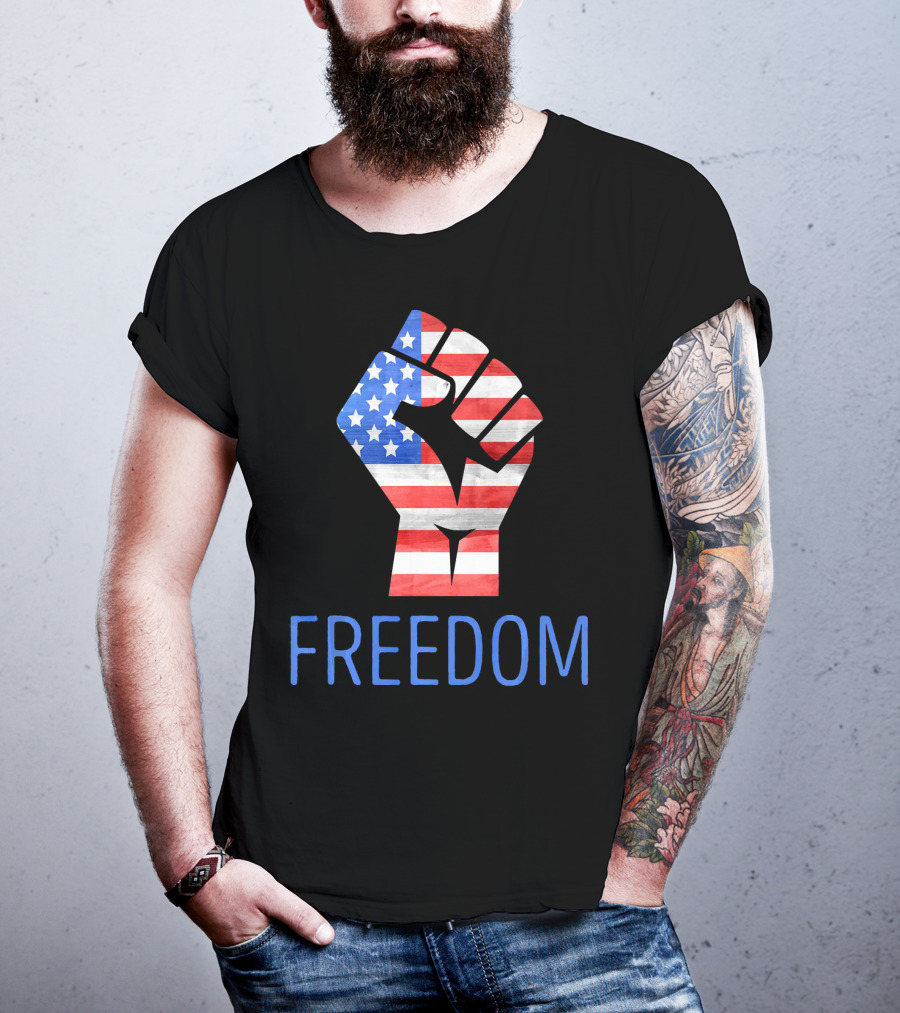 Freedom American Flag Fist Land Of The Free T-Shirt