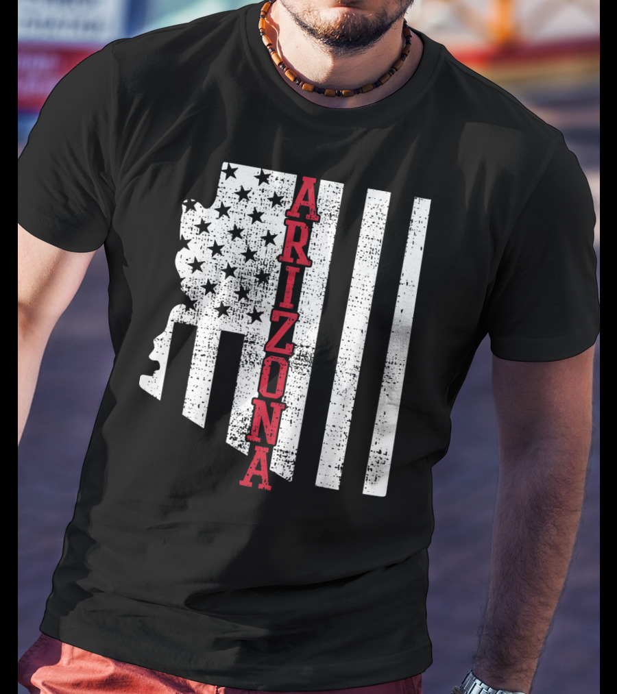 Arizona State Vintage USA Flag Patriotic T-Shirt