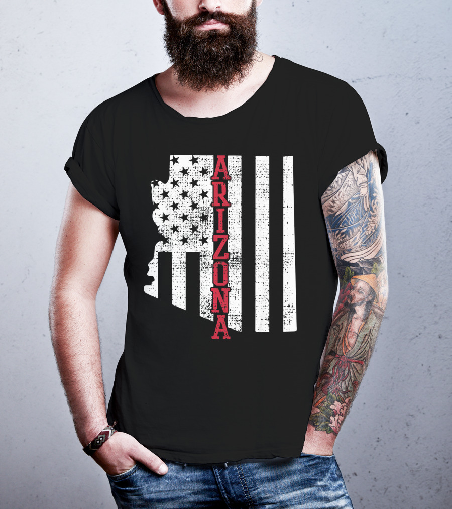 Arizona State Vintage USA Flag Patriotic T-Shirt