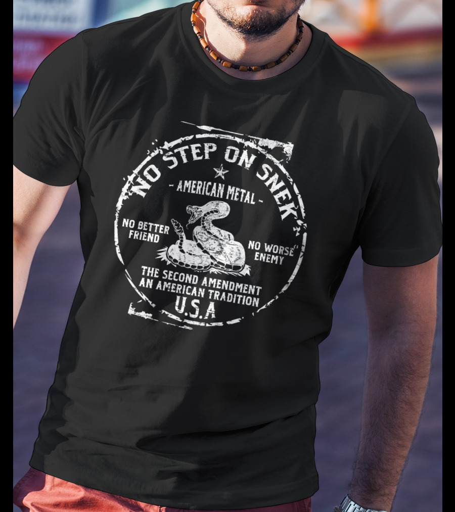 No Step On Snek American Metal Second Amendment Tradition USA T-Shirt