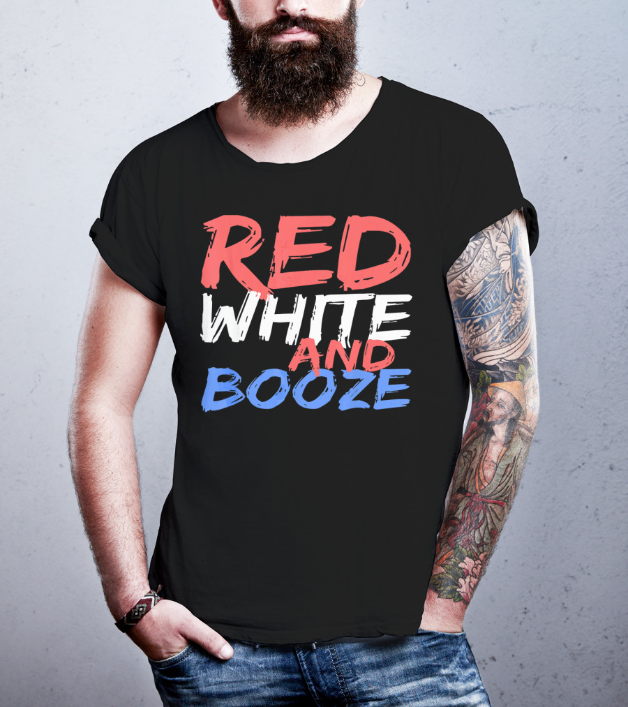 Red White And Booze Drinking T-Shirt