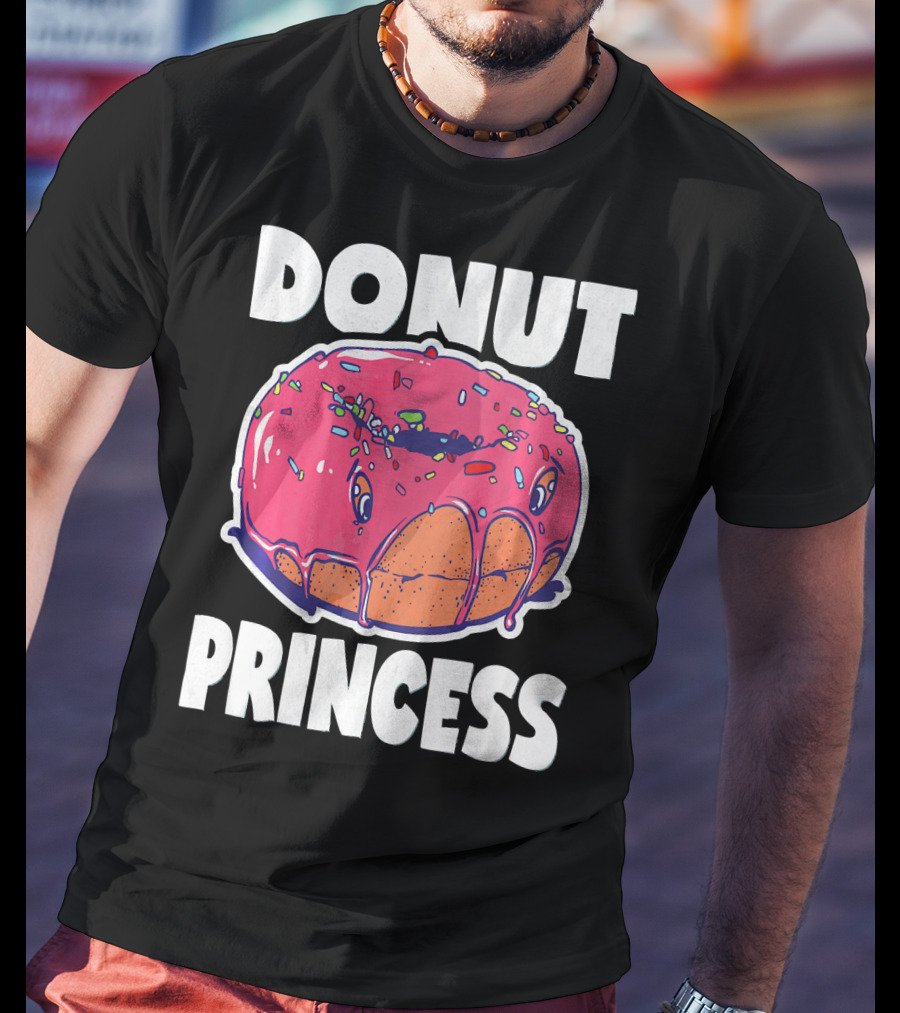 Donut Princess Vintage Baked Fried Cake Pink Sprinkles Fun T-Shirt