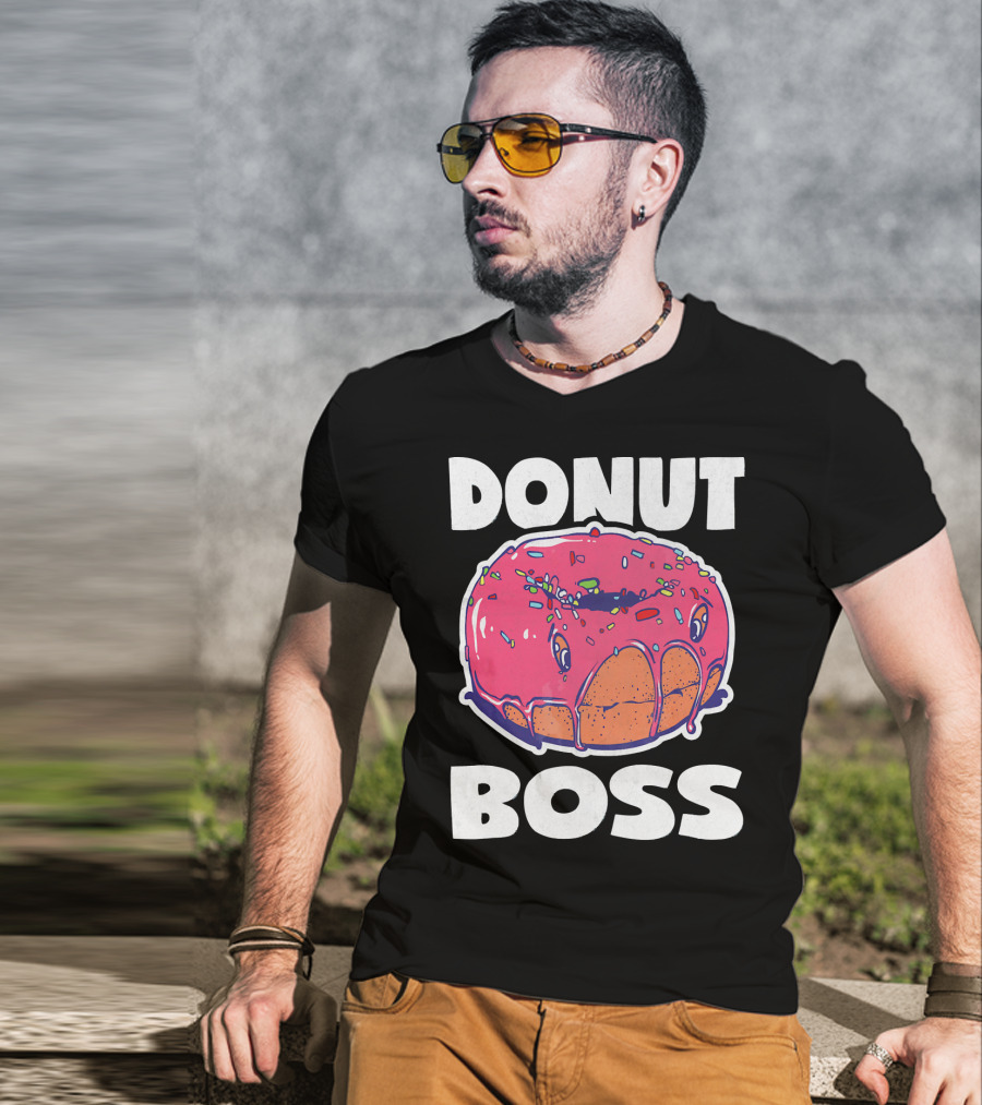 Donut Boss Vintage Baked Fried Cake Donut T-Shirt