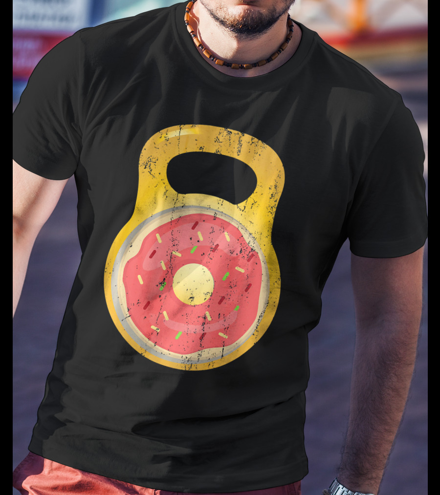 Funny Fitness Donut Kettlebell Doughnut T-Shirt