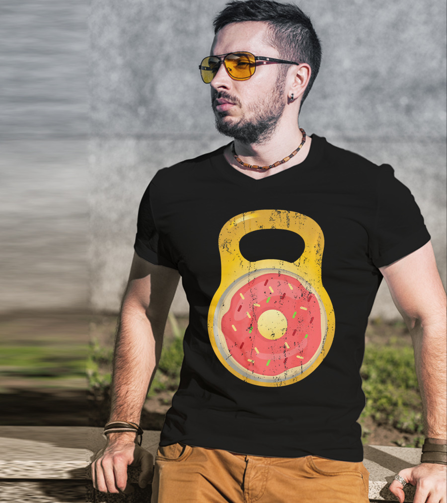 Funny Fitness Donut Kettlebell Doughnut T-Shirt