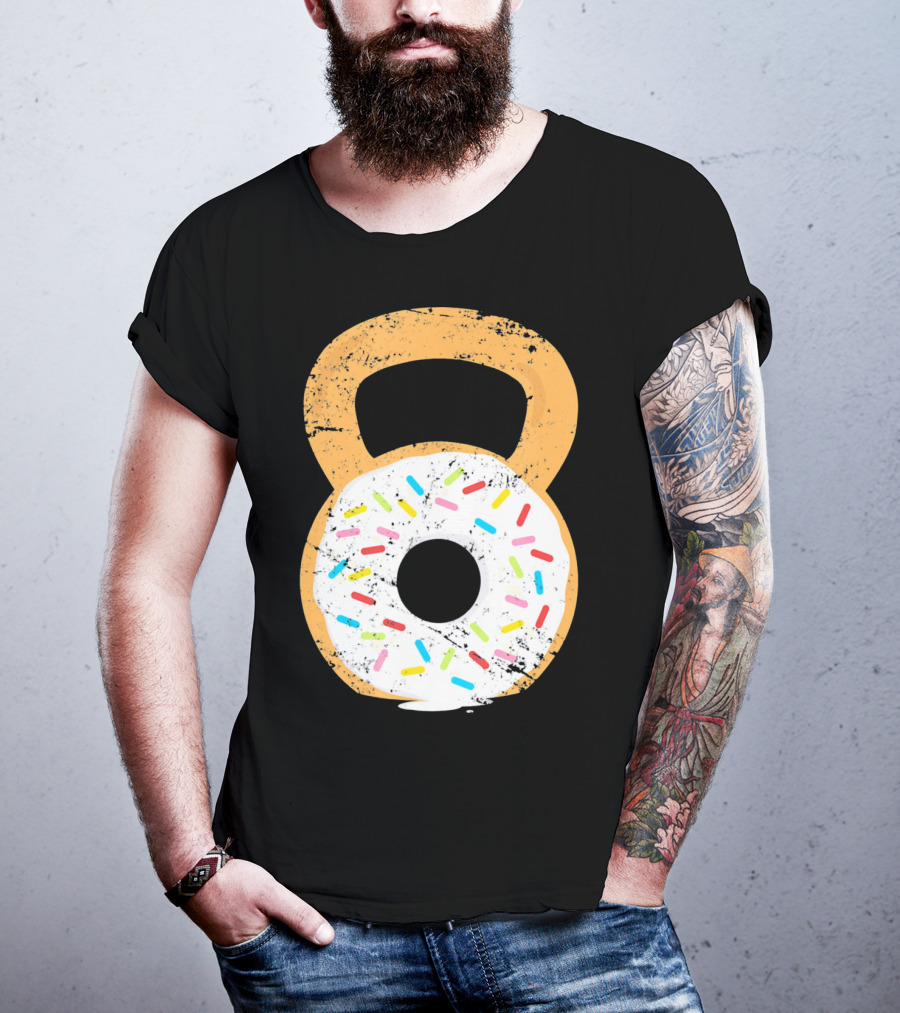 Kettlebell Doughnut With Sprinkles Fitness Humor T-Shirt