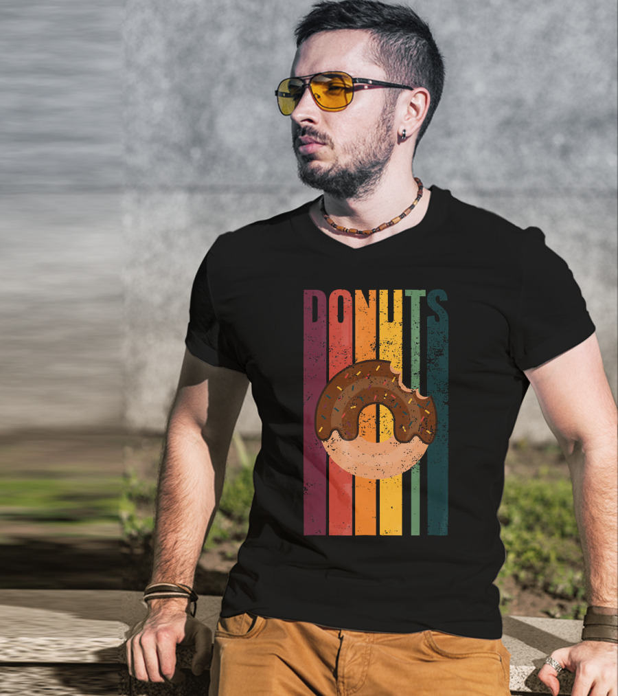 Vintage Donuts Lover Chocolate Sprinkles T-Shirt