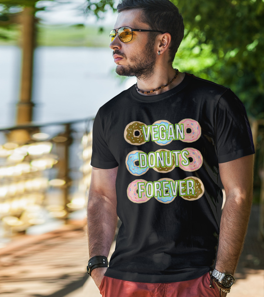 Vegan Donuts Forever Sprinkles Doughnut T-Shirt