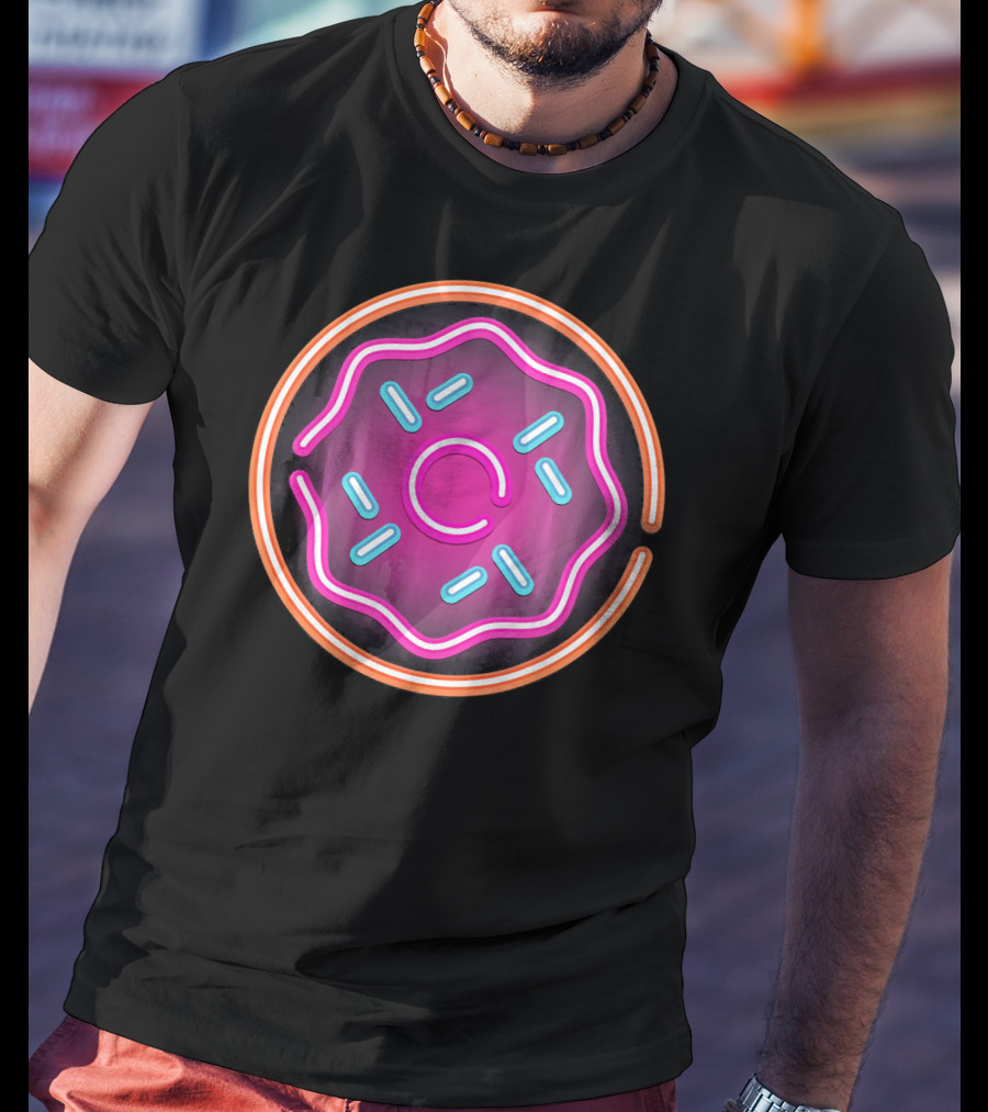 Retro Neon Doughnut Food Sign For Donut Lover T-Shirt