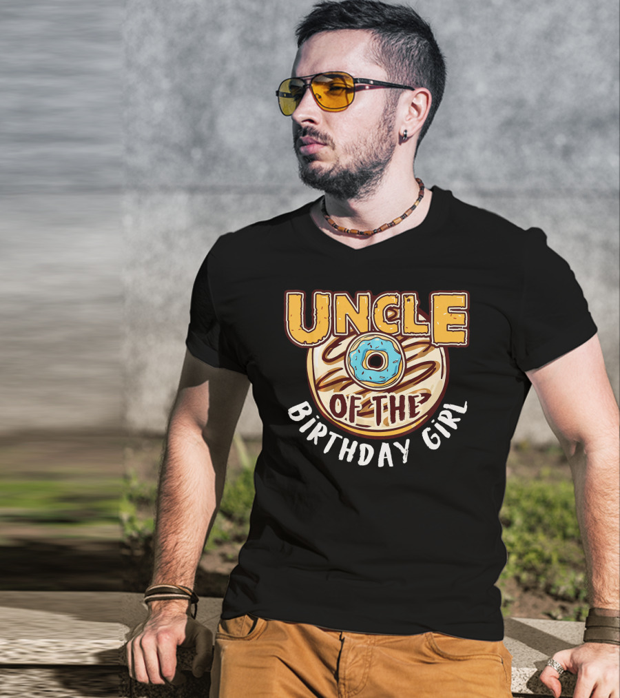 Uncle Of The Birthday Girl Donut T-Shirt