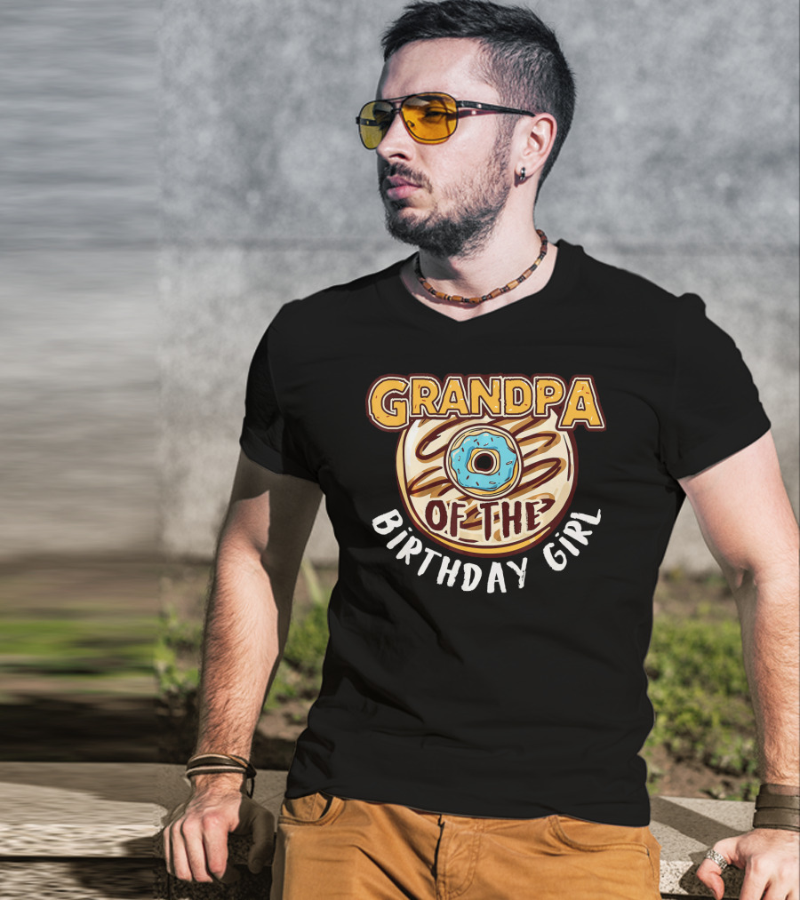 Grandpa Of The Birthday Girl Donut T-Shirt