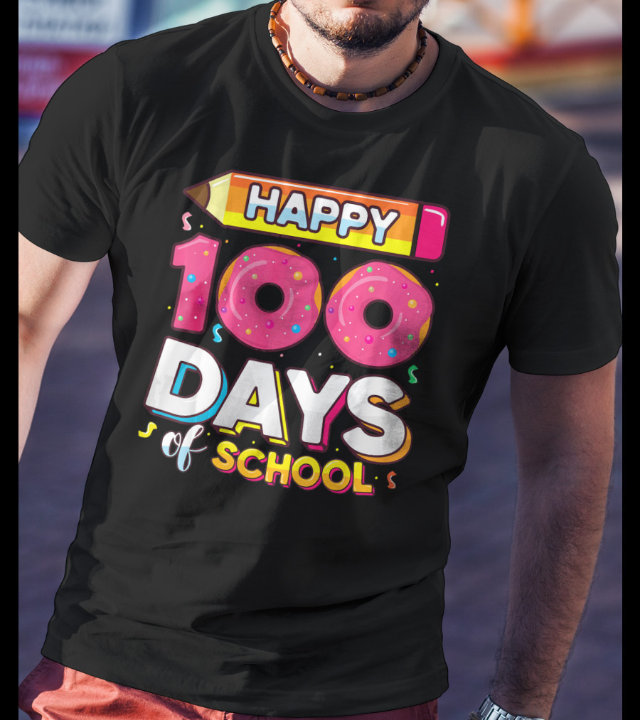 Happy 100 Days Of School Funny Donut T-Shirt