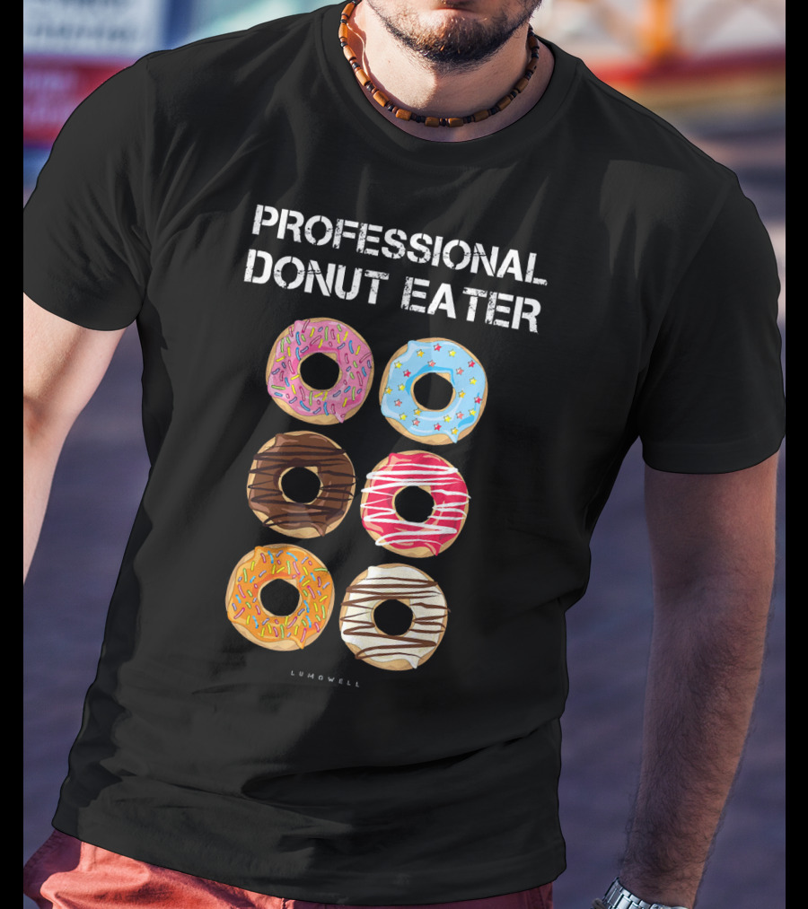 Professional Donut Eater Lumowell Colorful Donuts T-Shirt