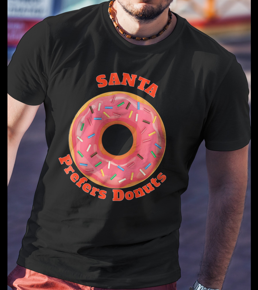 Santa Prefers Donuts Pink Sprinkled Delight T-Shirt