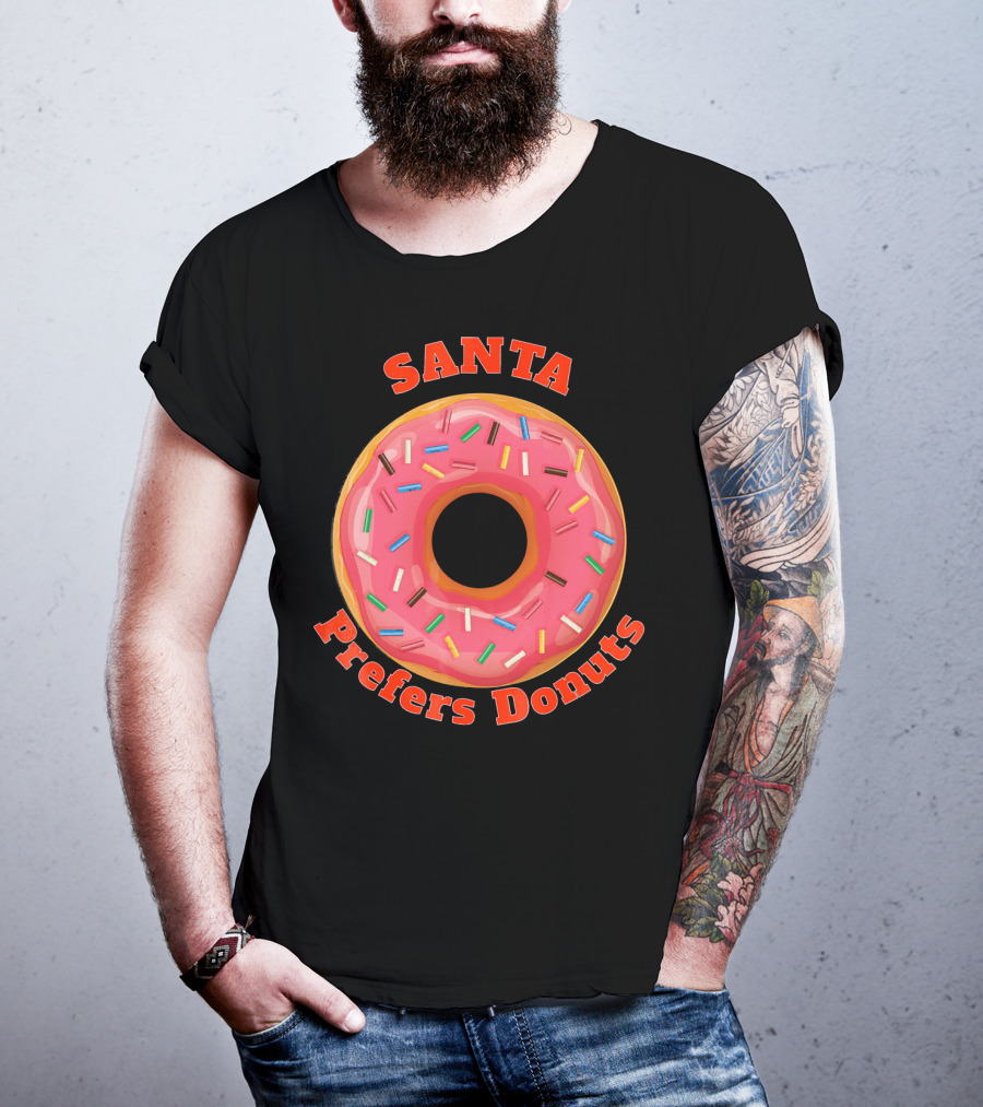 Santa Prefers Donuts Pink Sprinkled Delight T-Shirt