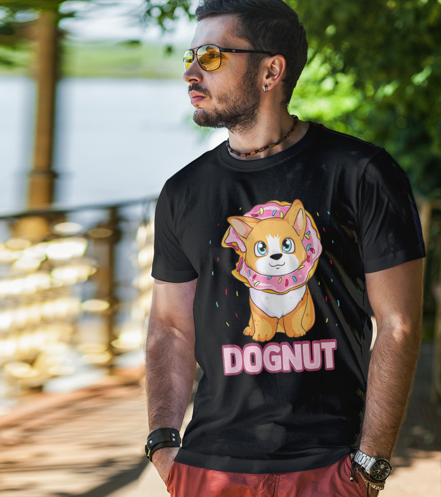 Dognut Cute Funny Dog Donut Pun Adorab With Sprinkles T-Shirt