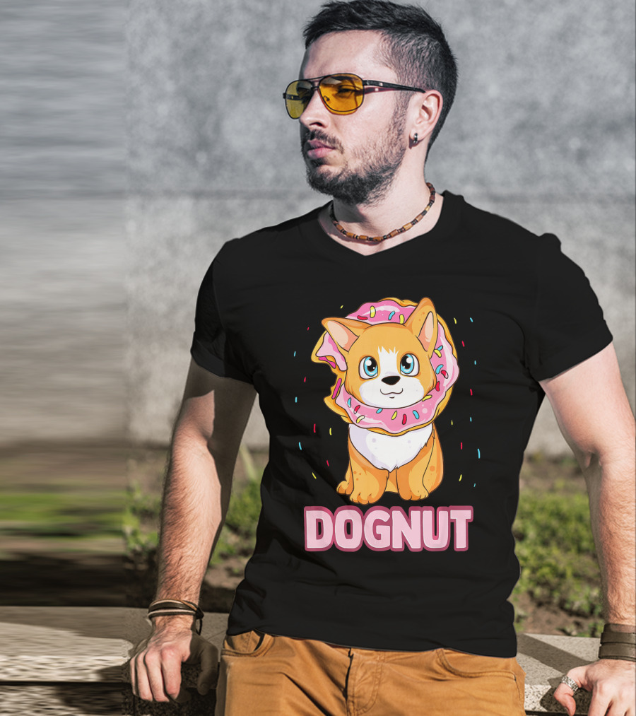 Dognut Cute Funny Dog Donut Pun Adorab With Sprinkles T-Shirt