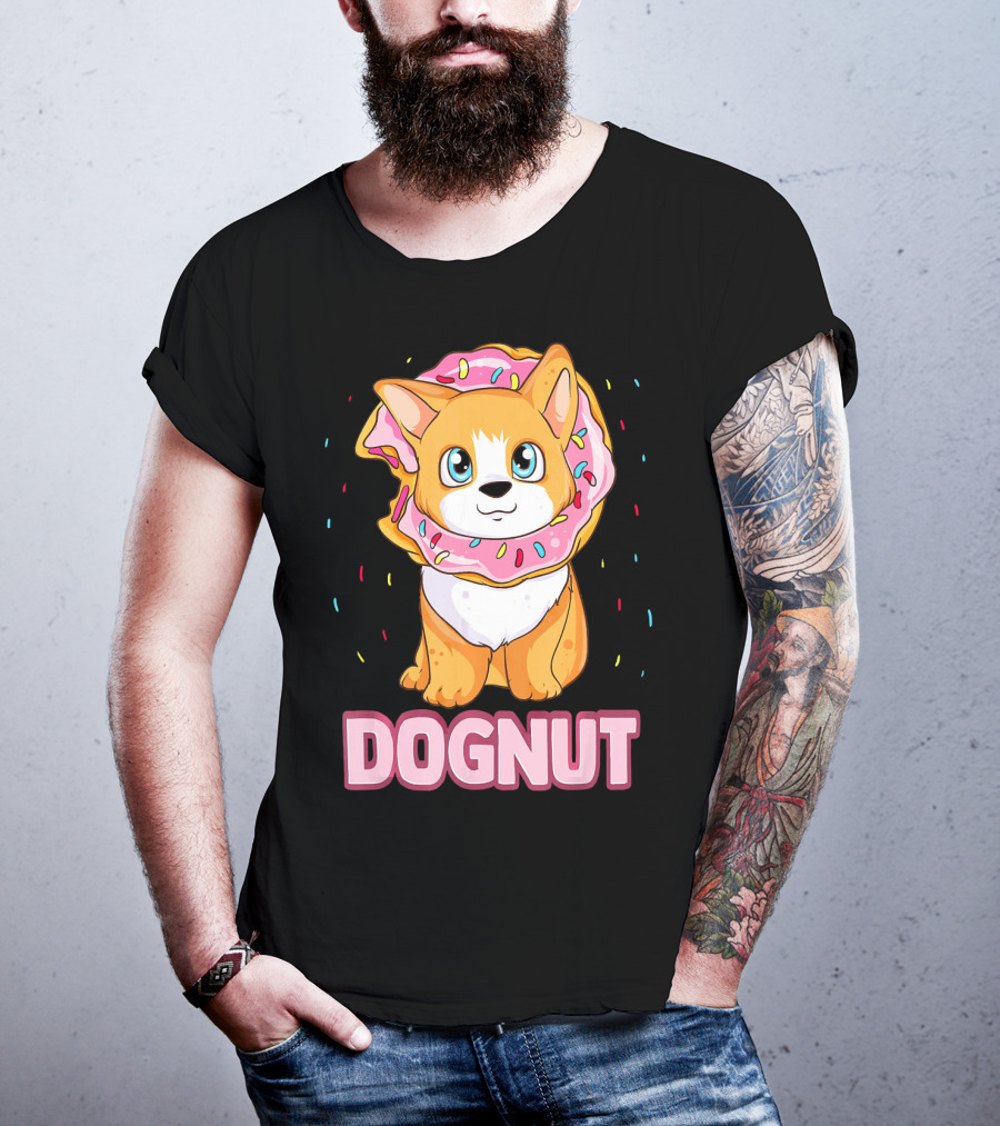 Dognut Cute Funny Dog Donut Pun Adorab With Sprinkles T-Shirt