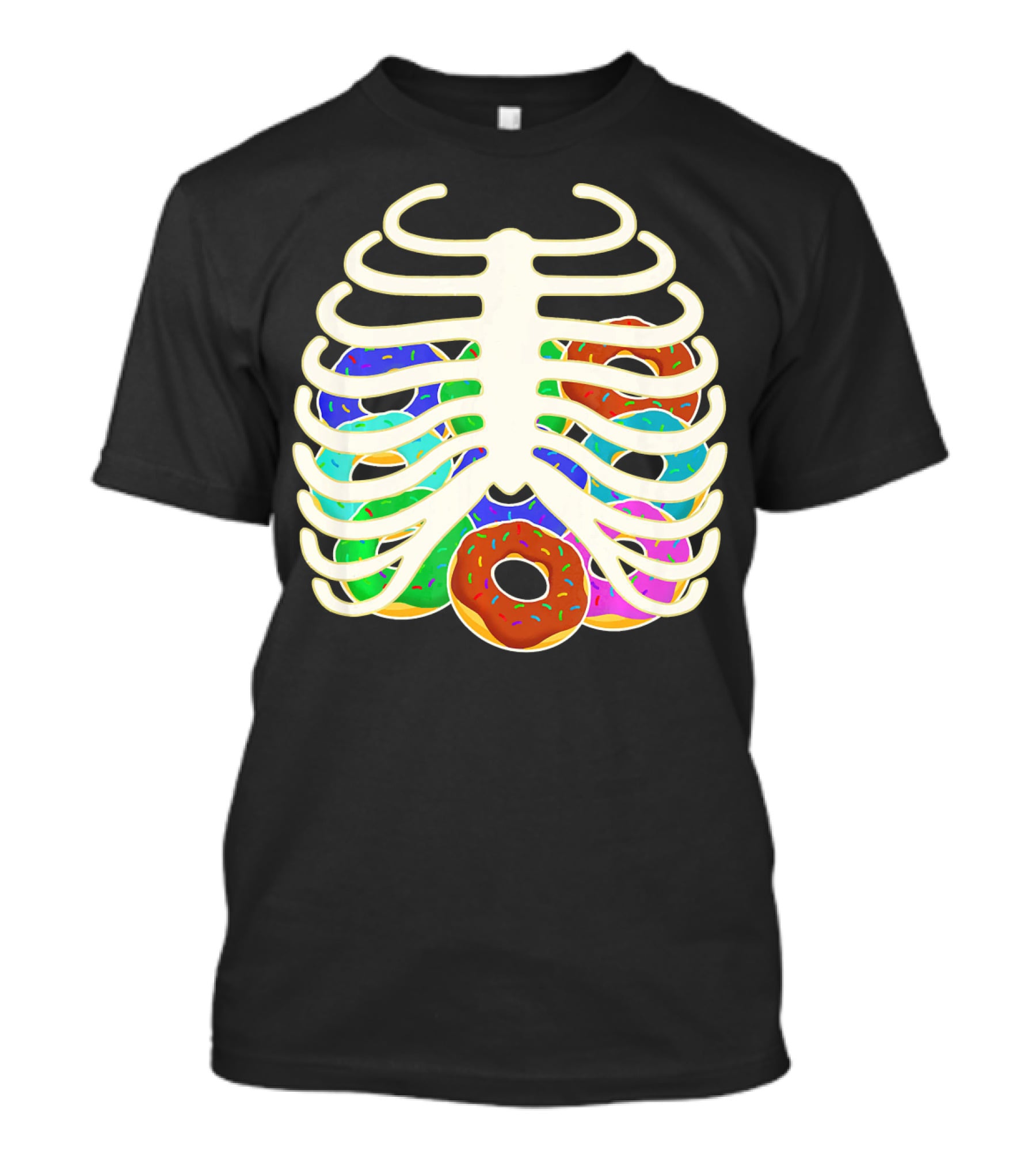 Halloween Food Costume Rib Cage Skeleton Donuts T-Shirt