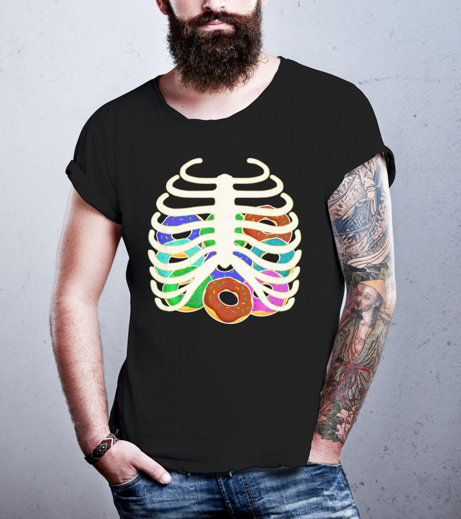 Halloween Food Costume Rib Cage Skeleton Donuts T-Shirt