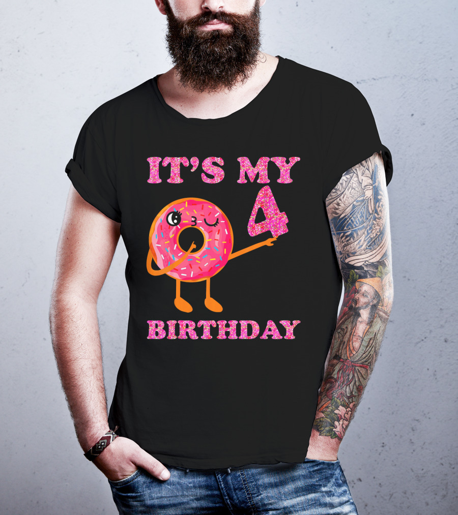 It's My 4 Birthday Fun Kids Sweet Donut T-Shirt