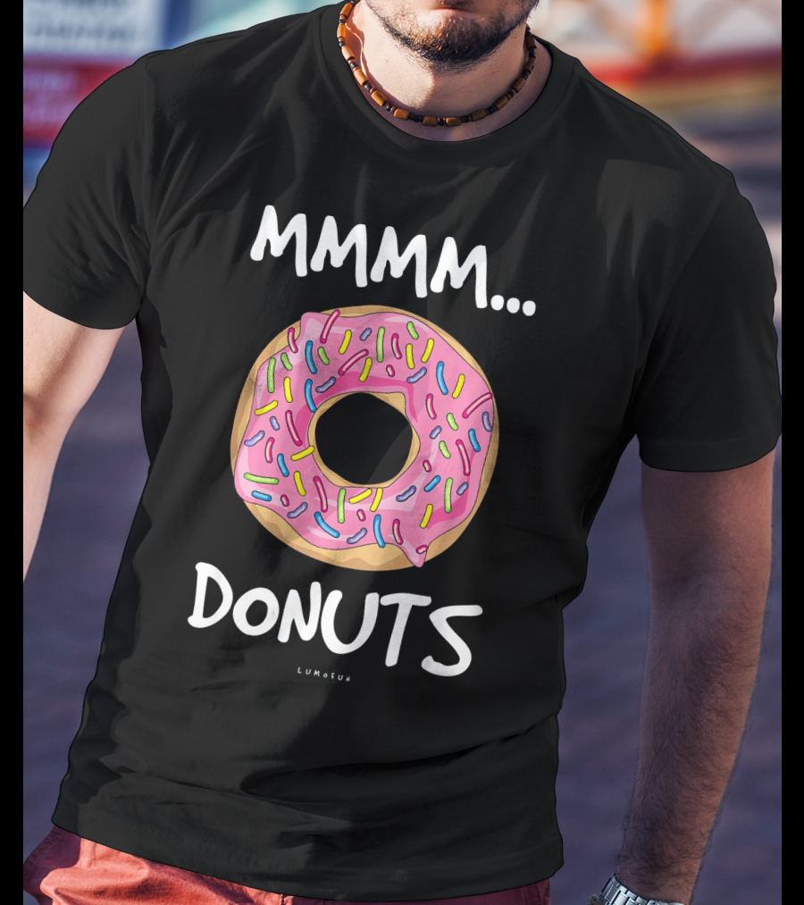 MMM DONUTS Cute And Funny Pink Sprinkles T-Shirt