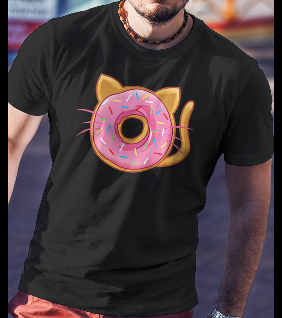 Funny Cat Donut Birthday Sprinkles T-Shirt