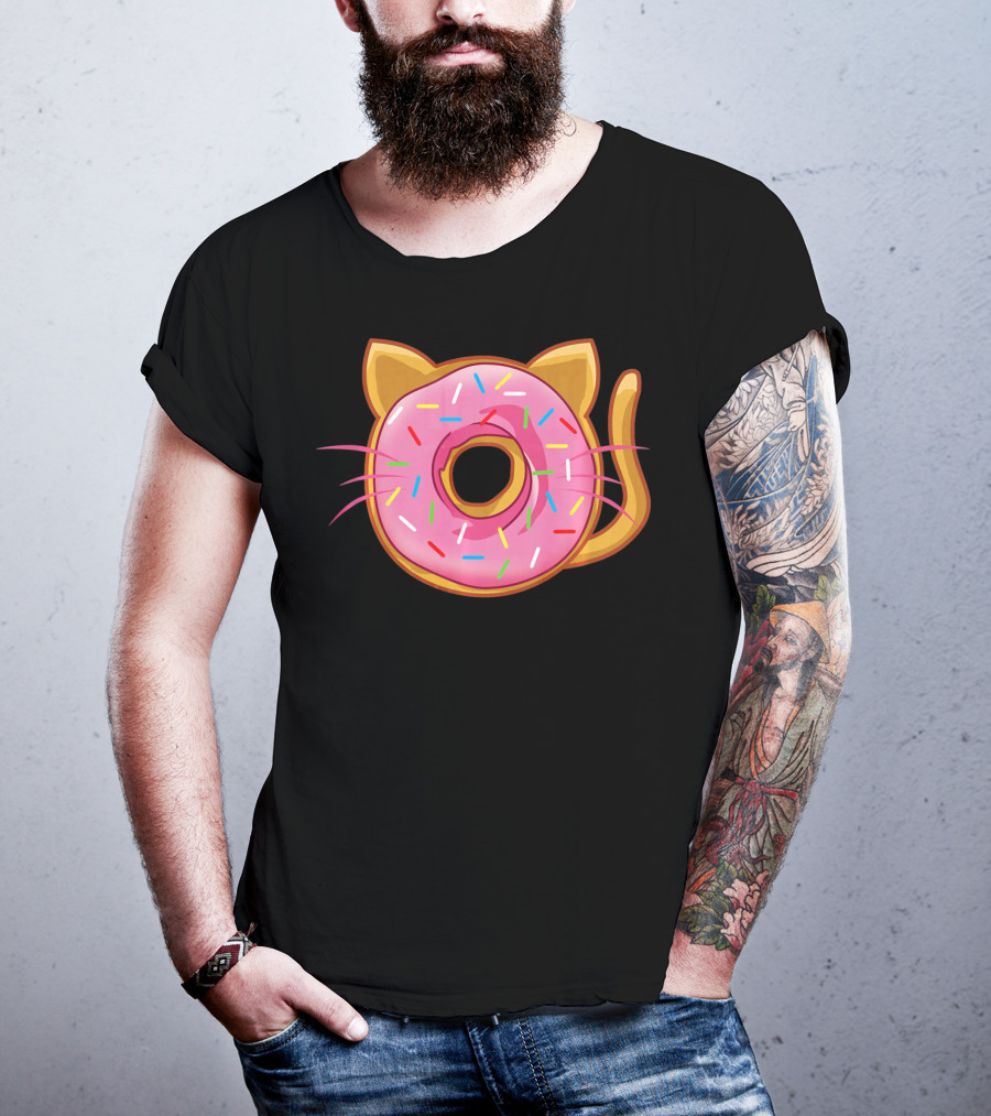 Funny Cat Donut Birthday Sprinkles T-Shirt
